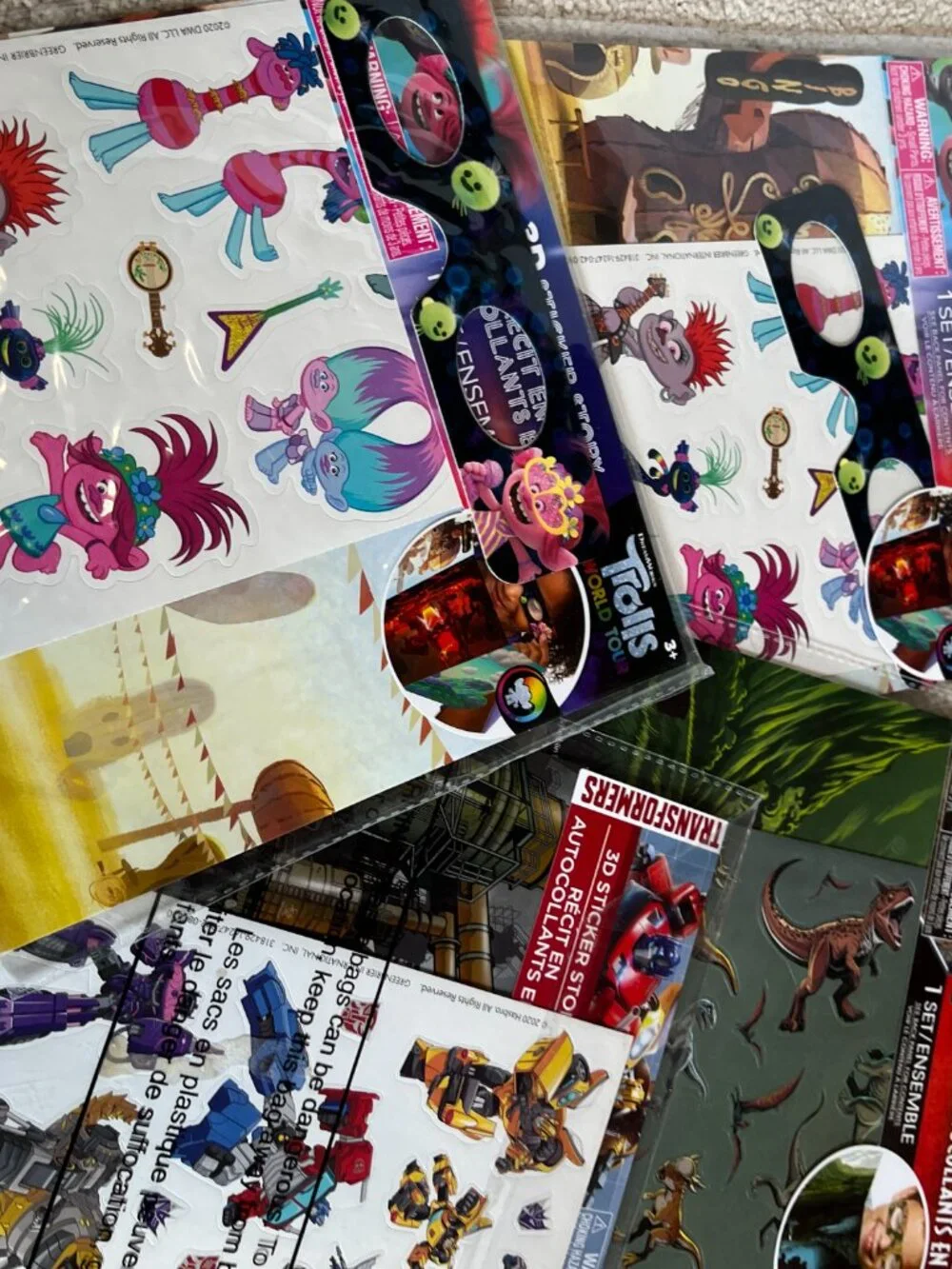 Trolls Jurasic Park Transformers 3d sticker